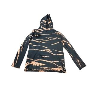 Elwood black and brown acid wash Hoodie distressed Size XL